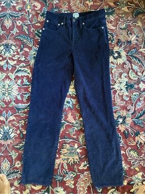 J. Crew Women's Dark Navy Vintage Corduroy Straight Pants Size 26 Regular